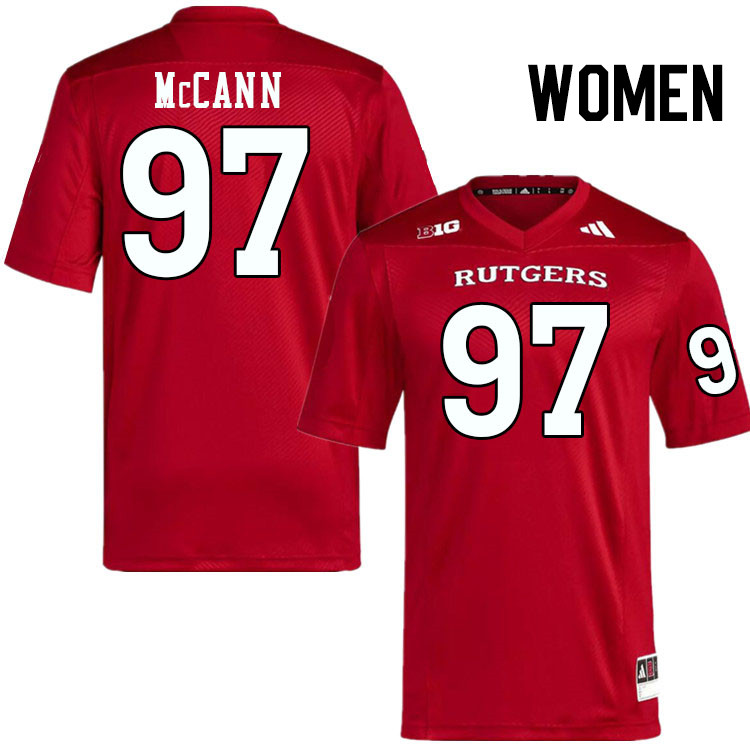 Women #97 Riley McCann Rutgers Scarlet Knights 2024 College Football Jerseys Stitched-Scarlet